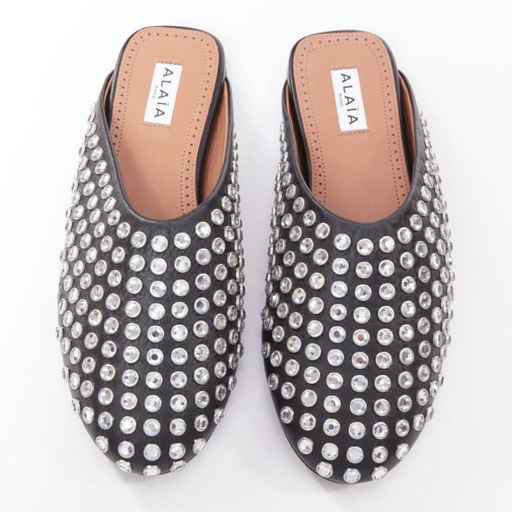 Alaia Crystal Leather Sandals